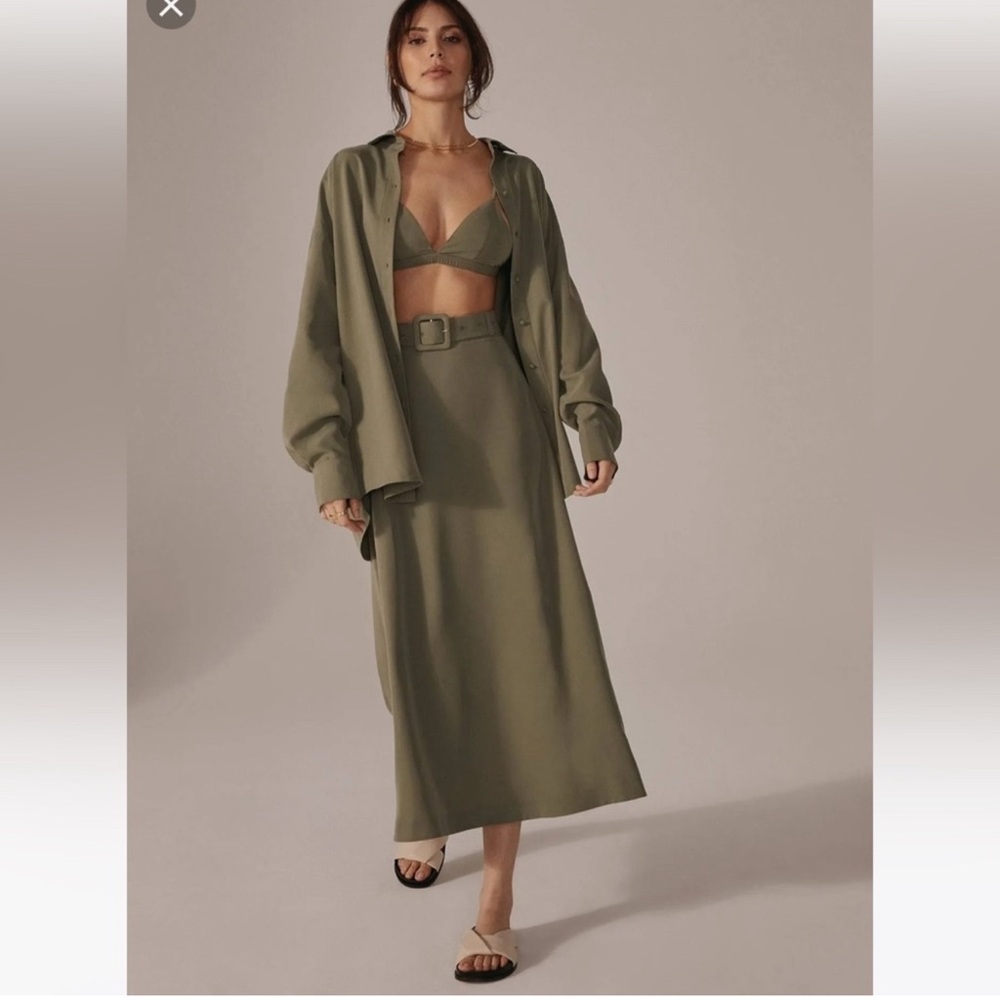 Favorite Daughter Olive Green Maxi Skirt